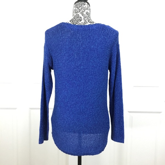 RDI Knit High Low Pullover Sweater Blue/Teal Sz M - Picture 6 of 8